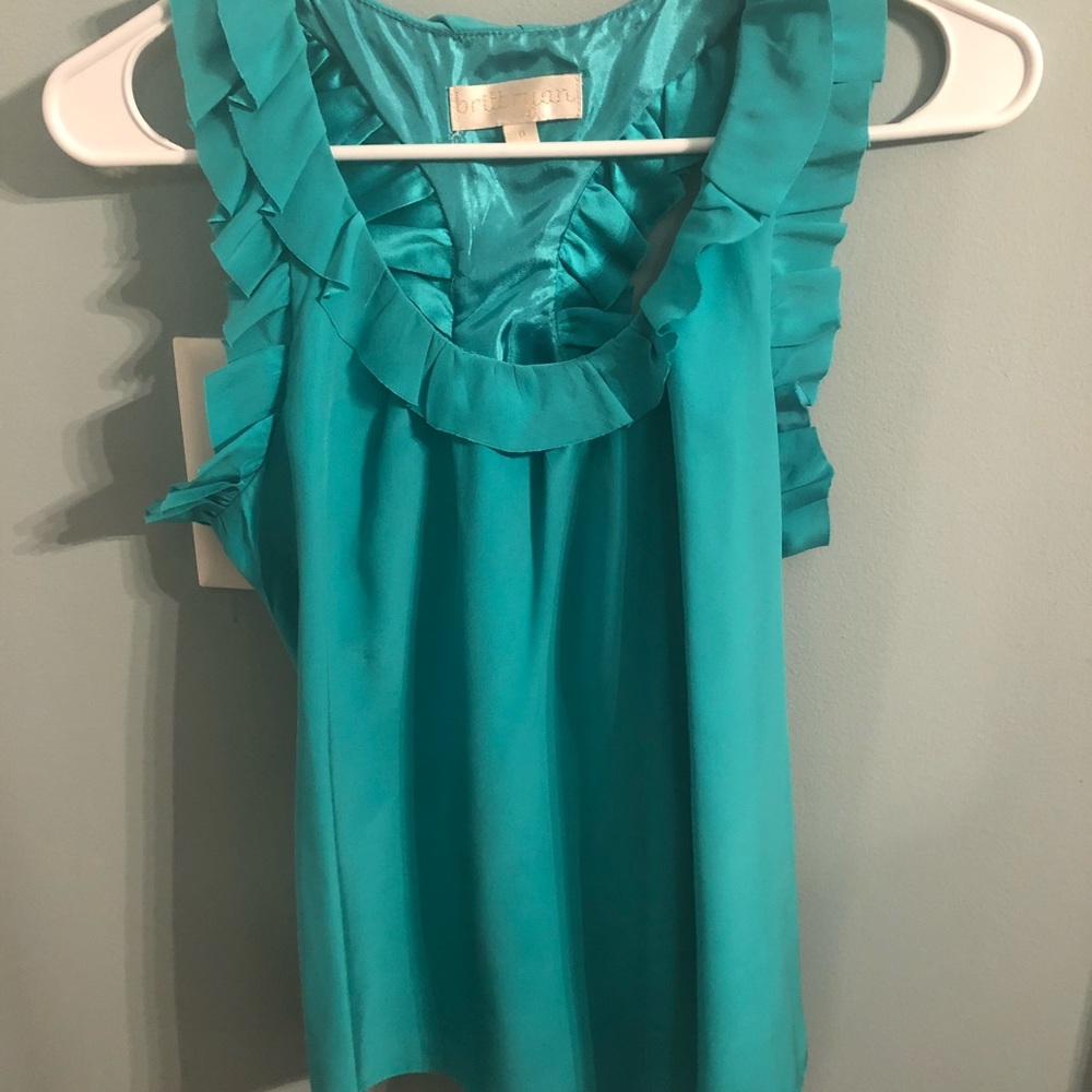 Turquoise Britt Ryan silk Top size 0